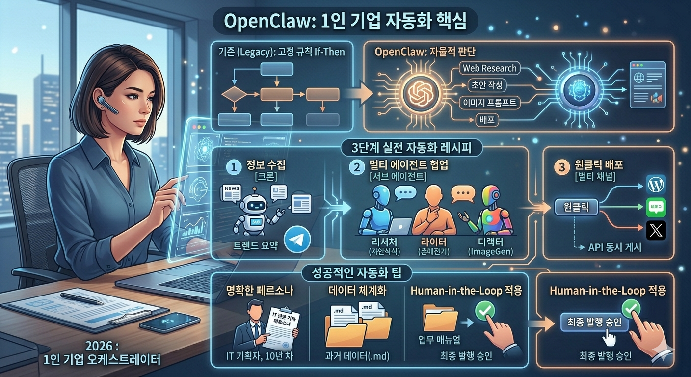 OpenClaw로 실현하는 1인 기업 자동화 가이드: 더 똑똑하게 일하는 법
