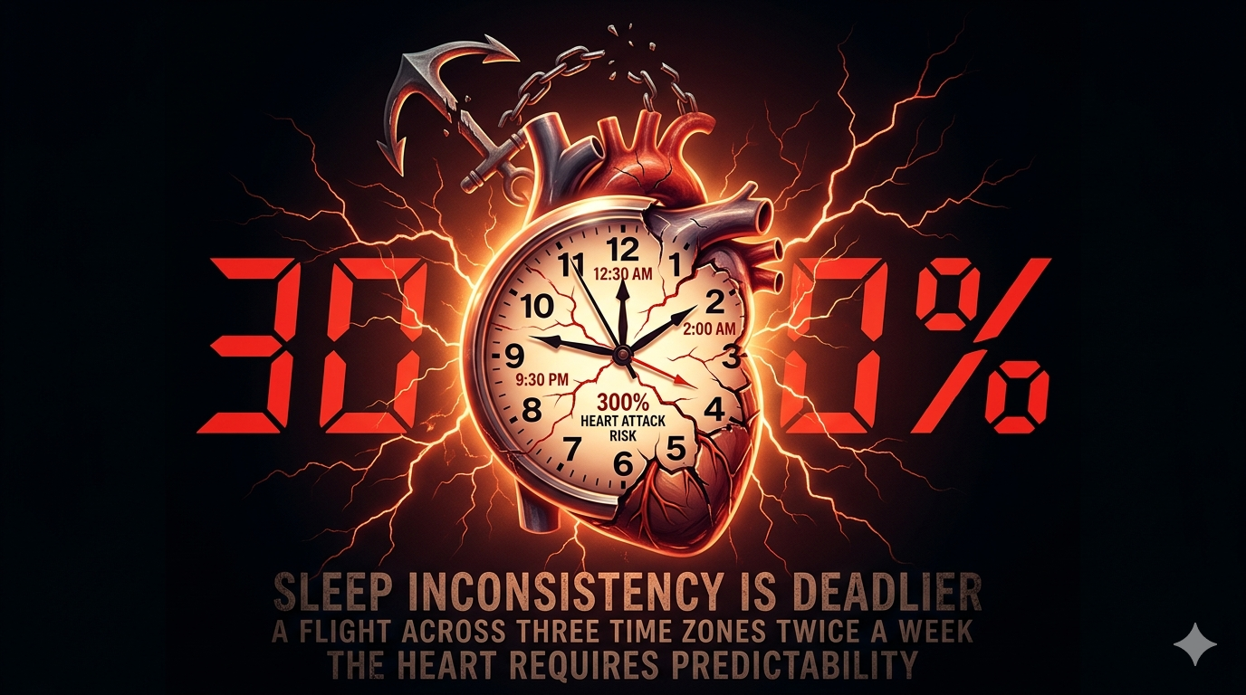 Going to Bed at Random Times? You Are Multiplying Your Heart Attack Risk by 300%!